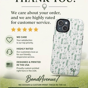 Golf Pattern Phone Case | Tough Magnetic Case with optional personalization, gift for golf lover, golf phone case, golf gift, gift for dad, gift for husband, golf lover