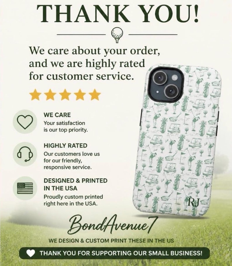 Golf Pattern Phone Case | Tough Magnetic Case with optional personalization, gift for golf lover, golf phone case, golf gift, gift for dad, gift for husband, golf lover