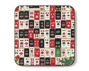 Mahjong Coaster Set Fun Drink Coasters for Game Night Gifts Home Bar Decor Housewarming Gift Kitchen Bar Accessories Mahjong Lover Gift