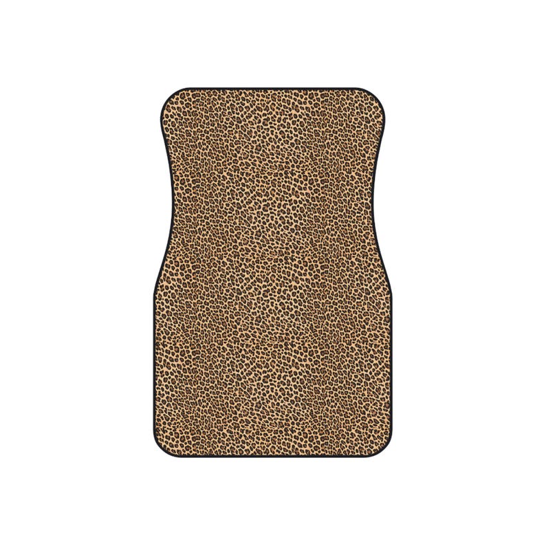 Leopard Print Car Mats | Front Floor Mats, Brown Animal Print, set of two for driver and passenger seat image 3
