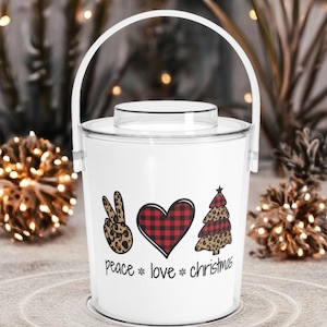 Weihnachts-Eiskübel mit Zange, Feiertags-Getränkekühler, Winter-Party-Dekor, Geschenk für Gastgeberin, festliches Küchenzubehör