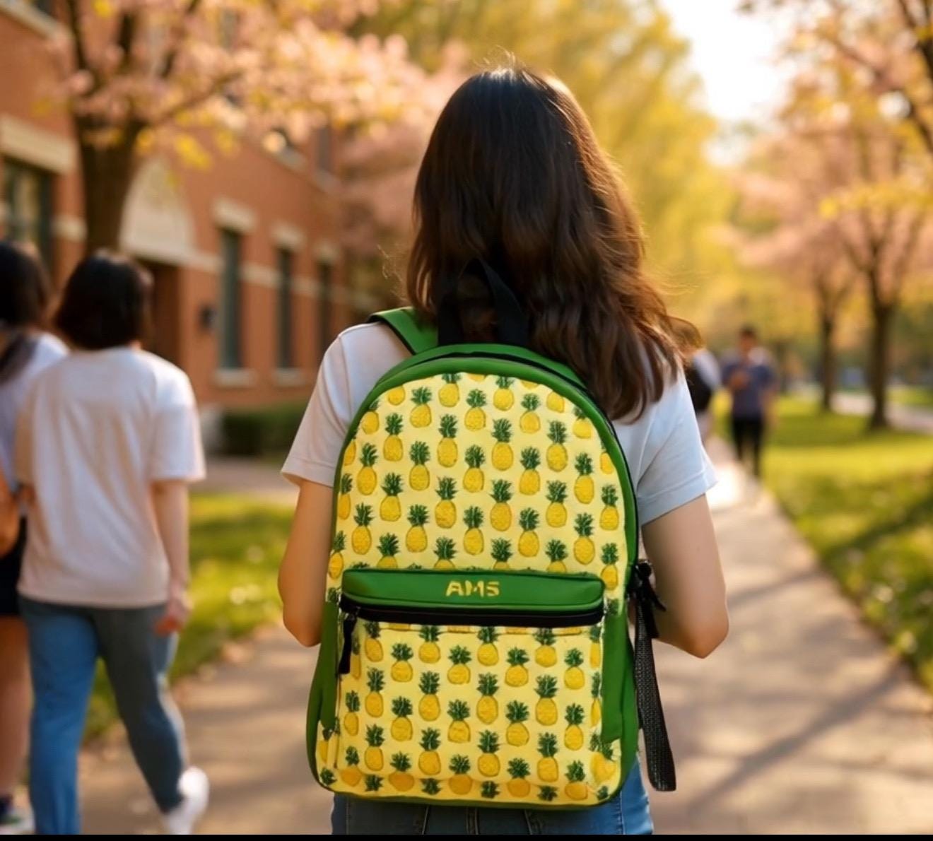Personalized Pineapple Backpack - Custom School Bag Tropical Travel Gear Summer Accessory Personalized Bag for Kids Backpack Gift for Kids