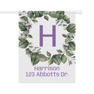 Personalized Garden Banner - Custom Home Banner Floral Design Housewarming Gift Outdoor Decor Garden Sign Customizable Home Decor
