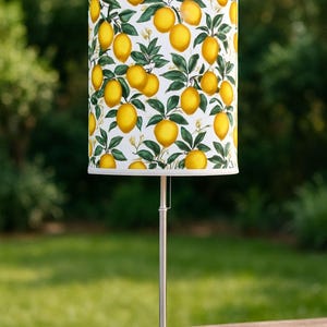 Table Lamp Lemon Print Decorative Lighting Home Decor Gift Citrus Themed Nightstand Lamp Fruit Lamp Table Lamp Teen Gift Dorm Room Decor