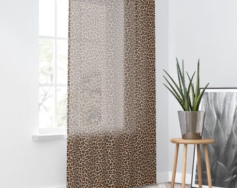 Leopard Chic Window Curtain, Animal Print Drapes, Bohemian Home Decor, Living Room Accessories, Wild Style Window Treatment
