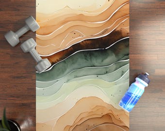 Earth Tones Yoga Mat Calm Design Home Decor Starter Yoga Gear Meditation Mat Gift for Yoga Lovers Home Workout Wellness Gift for Her
