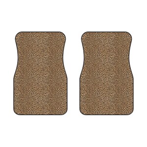 Leopard Print Car Mats | Front Floor Mats, Brown Animal Print, set of two for driver and passenger seat