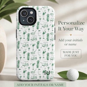 Golf Pattern Phone Case | Tough Magnetic Case with optional personalization, gift for golf lover, golf phone case, golf gift, gift for dad, gift for husband, golf lover