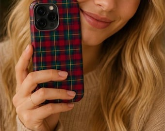 Stylish Phone Case, Plaid Pattern, Tough Protective Cover, Gift for Trendsetters, Seasonal Style for Any Occasion