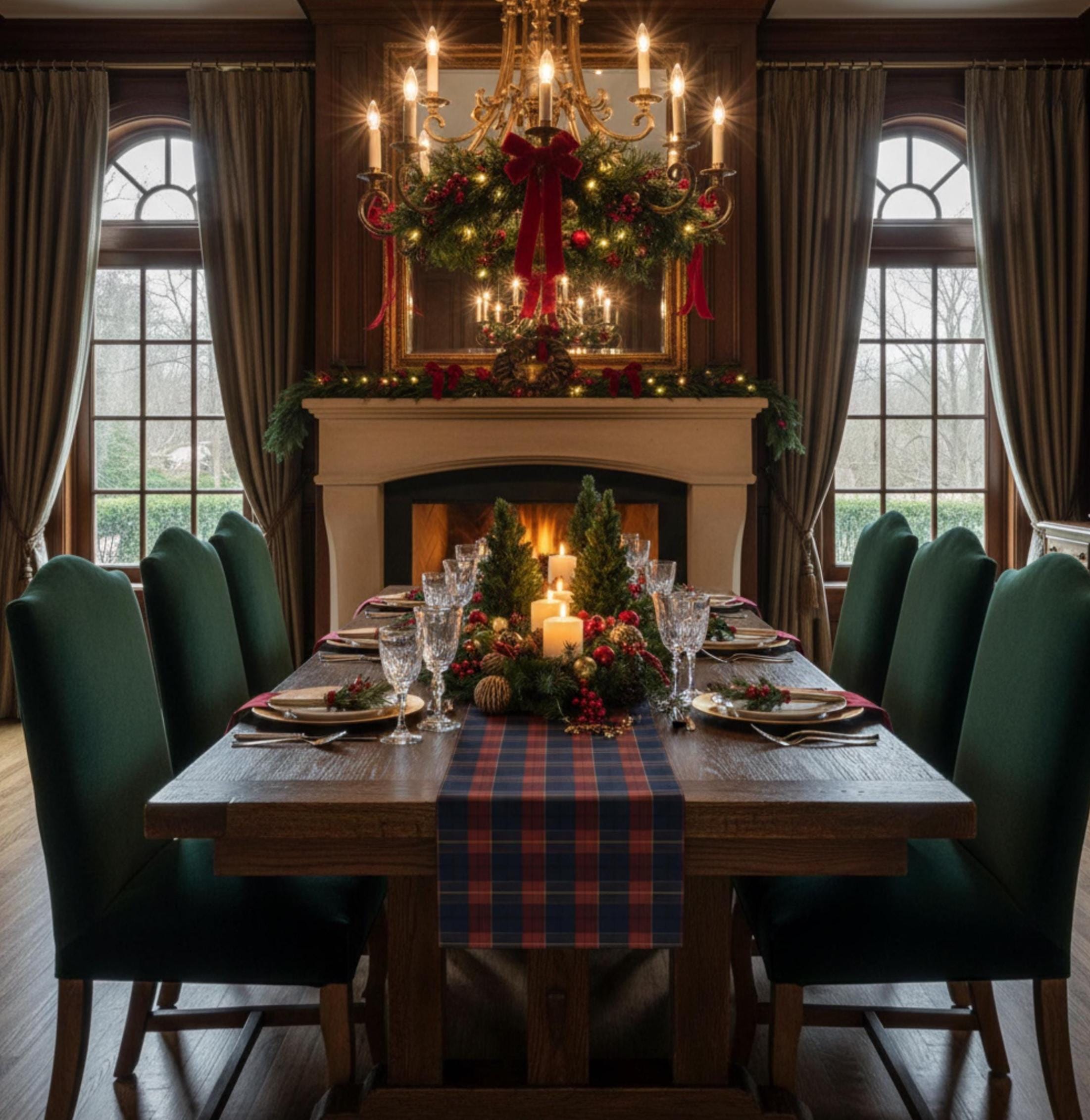 Cozy Plaid Table Runner | Farmhouse Decor, Holiday Table Setting