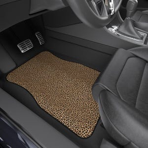 Leopard Print Car Mats | Front Floor Mats, Brown Animal Print, set of two for driver and passenger seat image 6