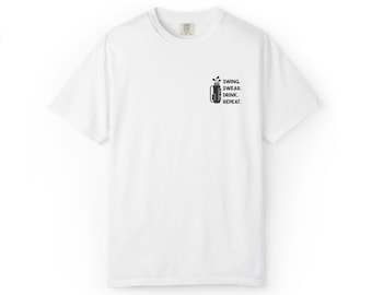 Maglietta ricamata Swing Swear Golf Repeat Golfer / Maglietta per amanti del golf