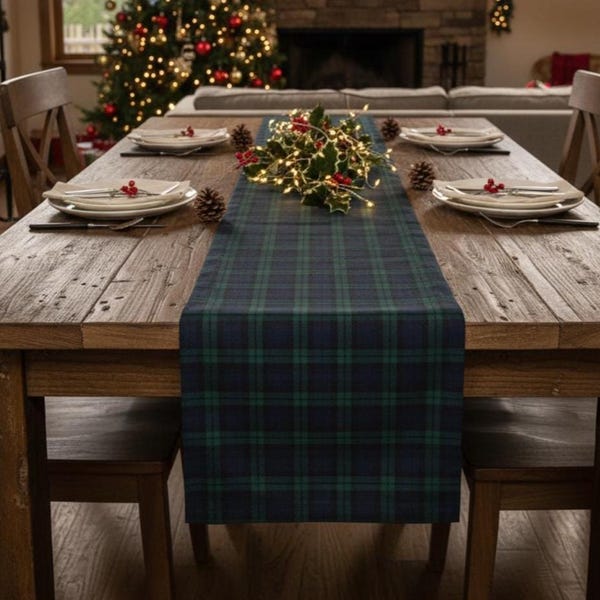 Wardlaw Modern Tartan Table Runner - Cotton table runner main image 0