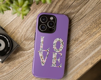 Mahjong Love Pattern Phone Case, Tough Phone Cases, Personalized Phone Cover, Cute Cell Phone Case, Unique Gift for Her