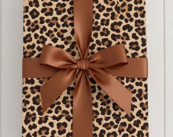 Leopard Print Gift Wrap, Stylish Wrapping for All Occasions, Unique Gift Presentation, Birthday, Holiday, Eco-Friendly Wrap