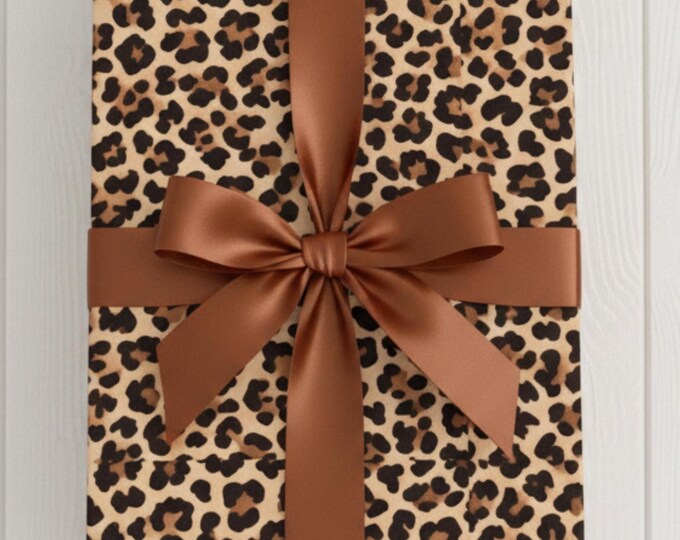 Leopard Print Gift Wrap, Stylish Wrapping for All Occasions, Unique Gift Presentation, Birthday, Holiday, Eco-Friendly Wrap