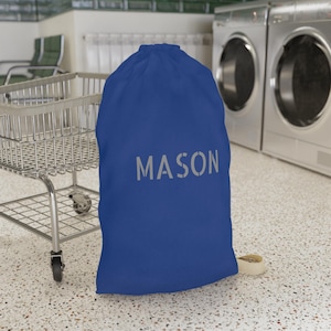 Personalized Laundry Bag - Stylish Organization Travel Hamper Custom Laundry Tote Gift for Students Monogram Laundry Bag For Him Her