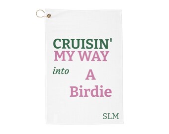 Cruisin' My Way Golf Towels - Fun Golf Accessory for Enthusiasts, Great Gift for Father's Day, Golfing Events, Sports Gifts, Birdie Towel