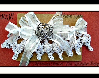 BRIDAL GARTER, Crochet PATTERN, diy, make any size, easy pattern, wedding accessories, #1038