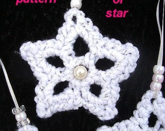 SNOWFLAKE OR STAR, Crochet Pattern, diy holiday Christmas ornament, #34 Bunting, Tree ornament, Banner, Mobile, crochet Christmas pattern