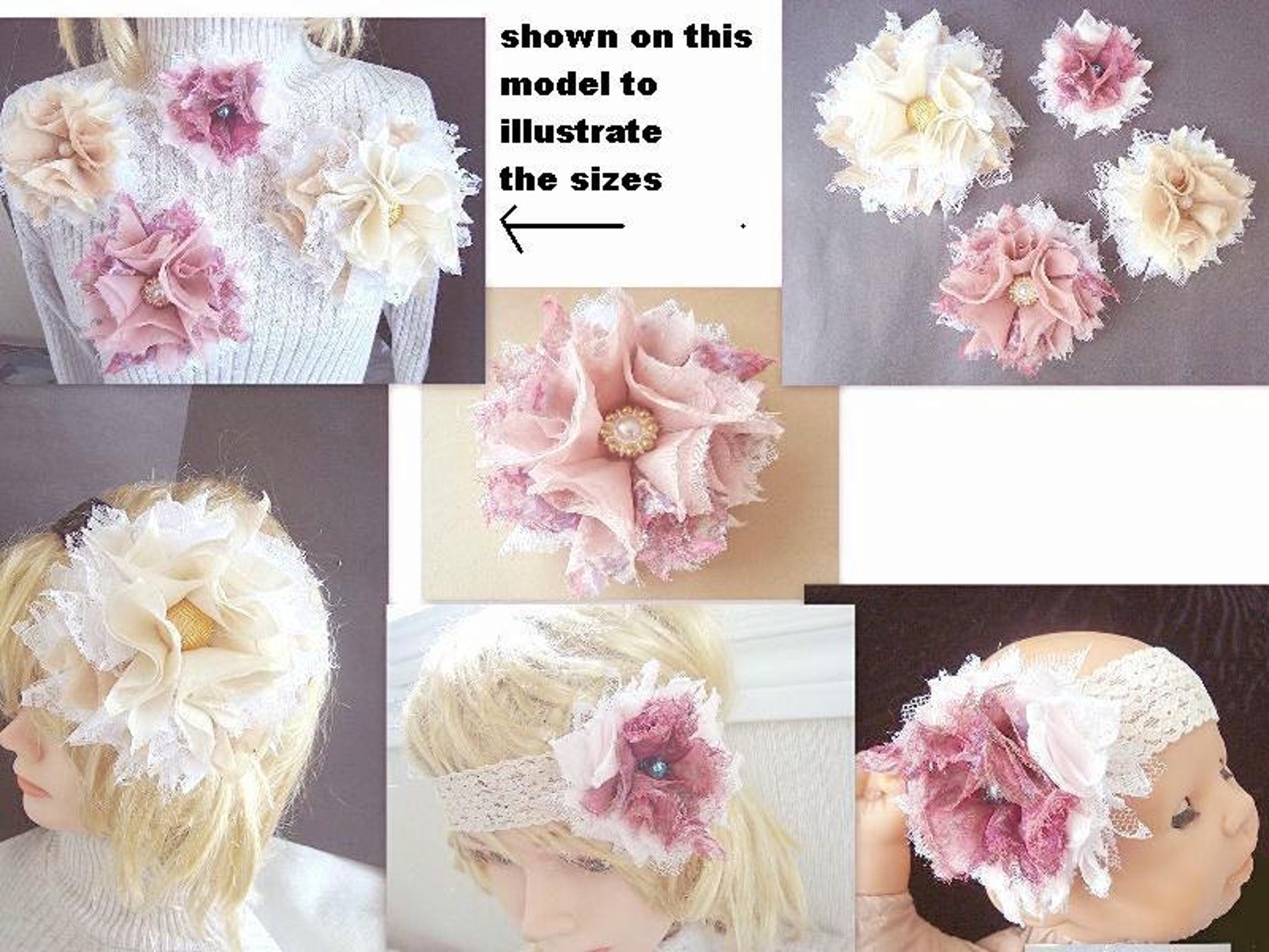 Patterns sewing No Sew Fabric Flower Tutorial num. 40.. Etsy