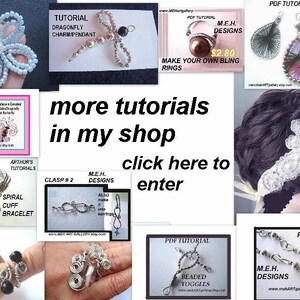 Jewelry supplies TUTORIAL, pattern findings , Dragonfly Silver Charm or Pendant num. 76 Mother's Day image 5
