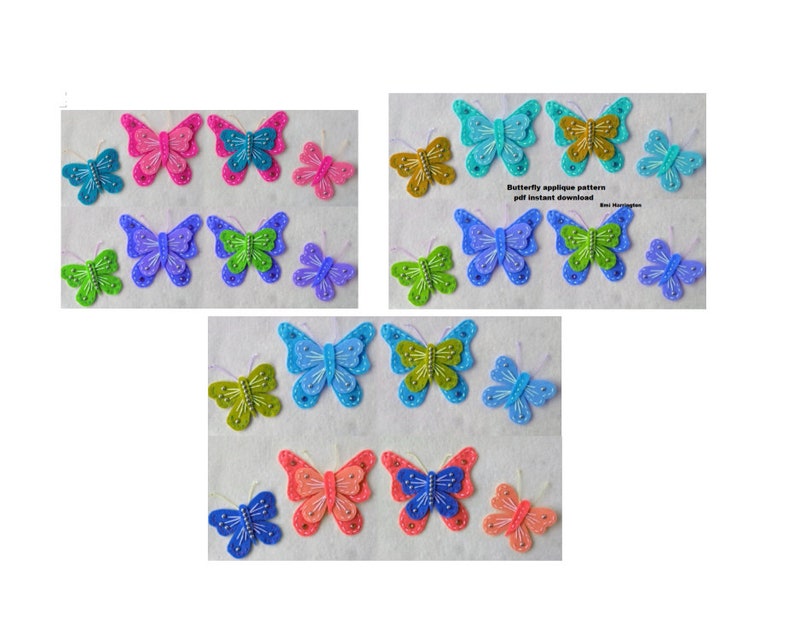 Felt Butterfly Pattern, Sewing pattern, Applique, embroidery pattern, plush toy insect, plushie pattern, image 9