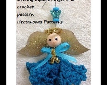 Crochet Granny Square Angel Ornament # 2, Crochet for Christmas, Christian ornaments, Holiday decor