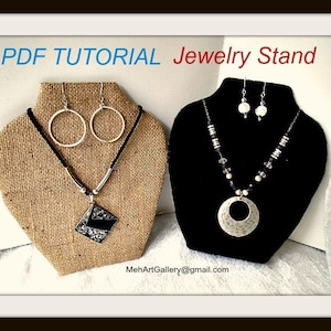 Jewelry Stand diy, Vendor Display, Jewelry board, jewelry bust, Jewelry tree, Craft Show Prop, Necklace & earrings stand, diy pdf tutorial, image 1