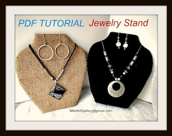 Jewelry Stand diy, Vendor Display, Jewelry board, jewelry bust, Jewelry tree, Craft Show Prop, Necklace & earrings stand, diy pdf tutorial,