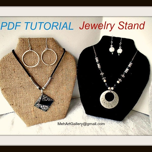 Jewelry Stand diy, Vendor Display, Jewelry board, jewelry bust, Jewelry tree, Craft Show Prop, Necklace & earrings stand, diy pdf tutorial,