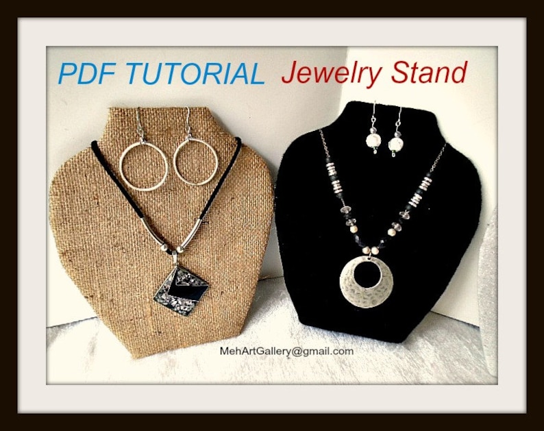 Jewelry Stand diy, Vendor Display, Jewelry board, jewelry bust, Jewelry tree, Craft Show Prop, Necklace & earrings stand, diy pdf tutorial, image 1