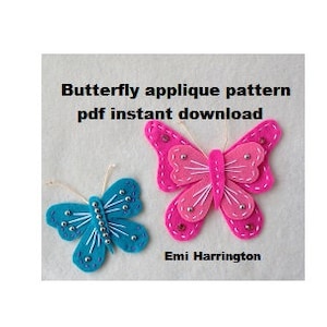 Felt Butterfly Pattern, Sewing pattern, Applique, embroidery pattern, plush toy insect, plushie pattern, image 4