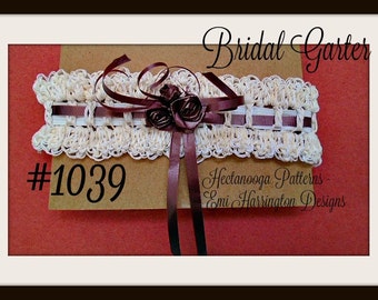 Crochet PATTERN, BRIDAL GARTER, wedding accessories- Lacy Garter, easy pattern # 1039, Make Any Size, Plus size, oversize,