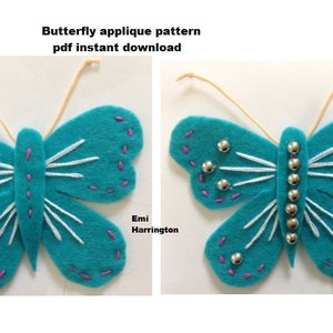 Felt Butterfly Pattern, Sewing pattern, Applique, embroidery pattern, plush toy insect, plushie pattern, image 6