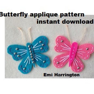 Felt Butterfly Pattern, Sewing pattern, Applique, embroidery pattern, plush toy insect, plushie pattern, image 5