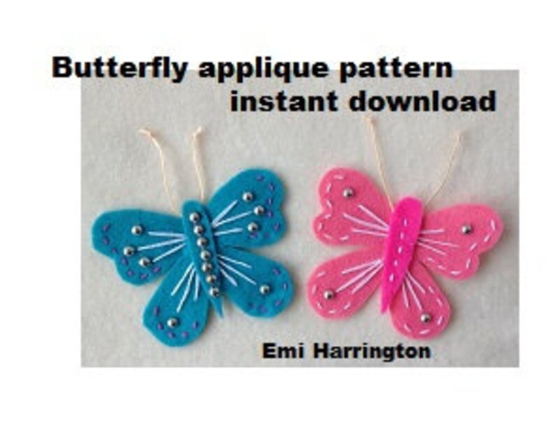 Felt Butterfly Pattern, Sewing pattern, Applique, embroidery pattern, plush toy insect, plushie pattern, image 5