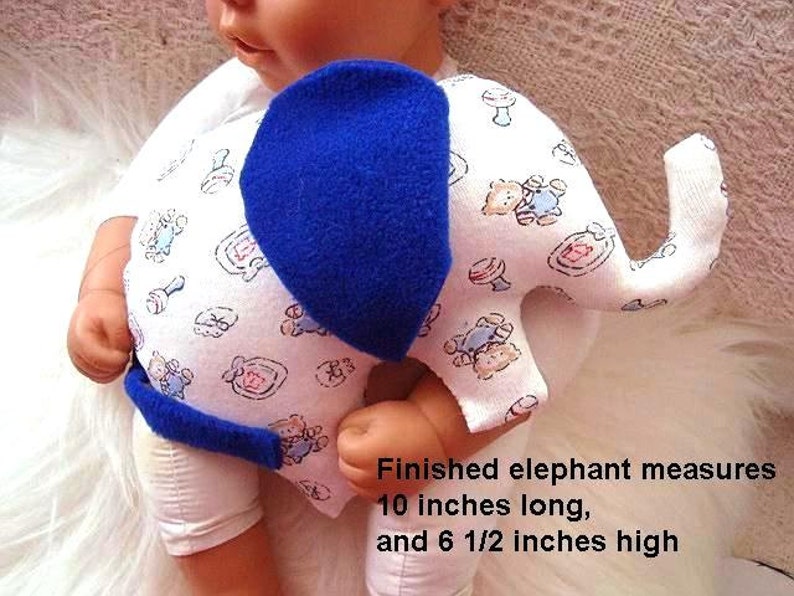 ELEPHANT sewing PATTERN, soft toy, baby toy, baby boy stuffed softie, MEH-53, new baby gift, easy sewing patterns, sewing for baby image 4