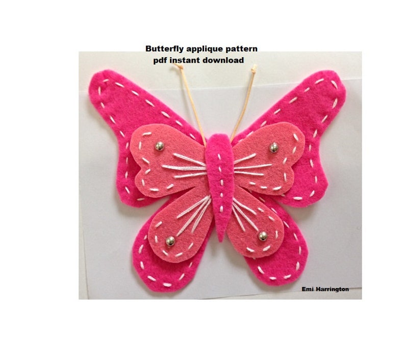 Felt Butterfly Pattern, Sewing pattern, Applique, embroidery pattern, plush toy insect, plushie pattern, image 10