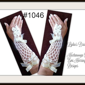 CROCHET PATTERN, Bridal gloves, wedding accessories, Lovely Lydia Bridal Gloves, fingerless gloves,  1046- Easy pattern