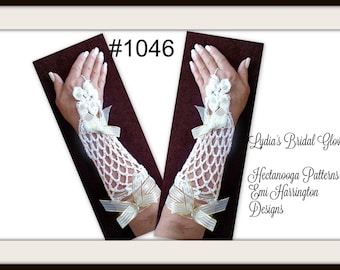 CROCHET PATTERN, Bridal gloves, wedding accessories, Lovely Lydia Bridal Gloves, fingerless gloves,  1046- Easy pattern