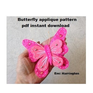 Felt Butterfly Pattern, Sewing pattern, Applique, embroidery pattern, plush toy insect, plushie pattern, image 3