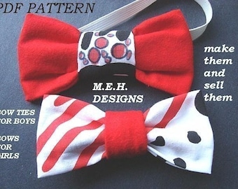 BOW TIES tutorial for BOYS  num 20, or bows  for Girls. So easy to make, no sewing machine required. Make in 10 minutes