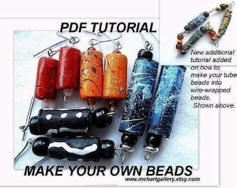 How to make TUBE BEADs, unbreakable paper beads-DIY Jewelry tutorial # 48, tips on making these  unbreakable beads ...wire wrapped beads.
