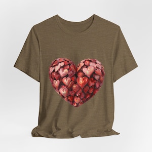 Heartfelt Love Short Sleeve Tee, Romantic Gift, Valentine&#39;s Day T-Shirt, Unisex Heart Shirt, Sweetheart Apparel