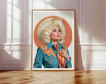 ドリー・パートンのデジタルポスター、印刷可能なウォールアート、カントリーミュージックプリント