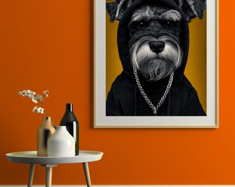 Schnauzer Kunstdruck: Swagger Portrait