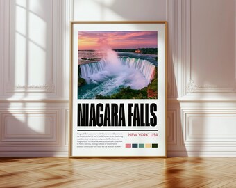 ナイアガラの滝のデジタルポスター、印刷可能なウォールアート、旅行プリント