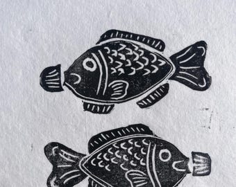 Soy Sauce Fish | Lino Fish Print - A6