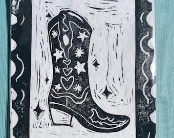 Lino Cowboy Boot Print